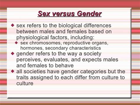 Distinction Of Sex And Gender