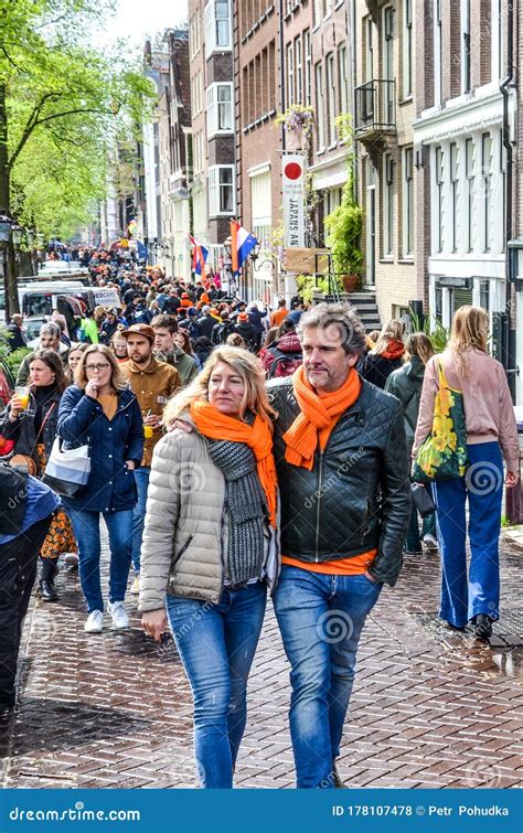 Amsterdam Netherlands April 27 2019 People On The Street Wearing