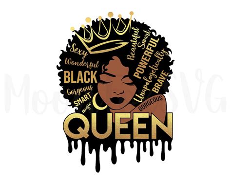 Afro Black Queen Words Svg Natural Hair Black Girl African Etsy