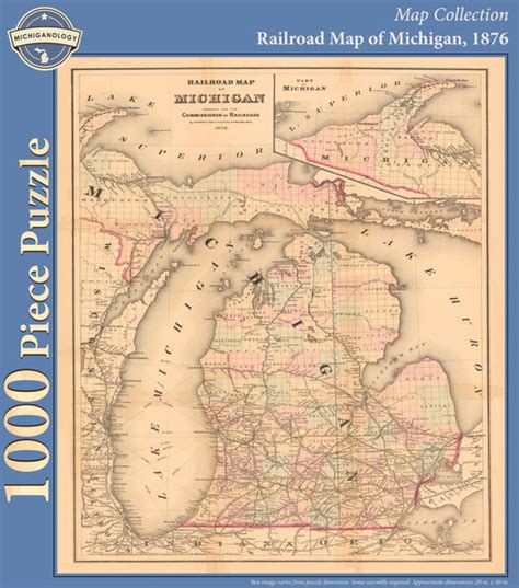 Railroad Map Of Michigan 1876 Puzzle Michiganology