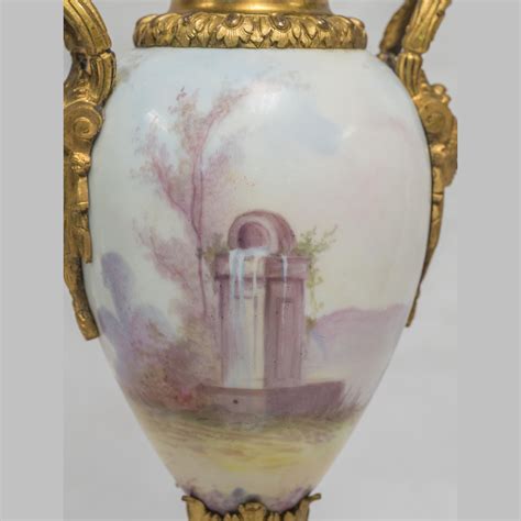19th Century Pair Of Sevres Style Champlevé Enamel Mounted Vases For Sale At 1stdibs