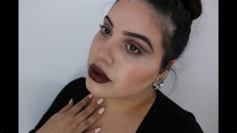 Soft Cut Crease And Dark Lips Makeup Tutorial Youtube