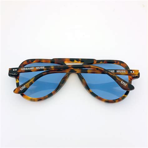 Tortoiseshell Aviator Sunglasses Blue Lens Urbane Muse Chris Smith®