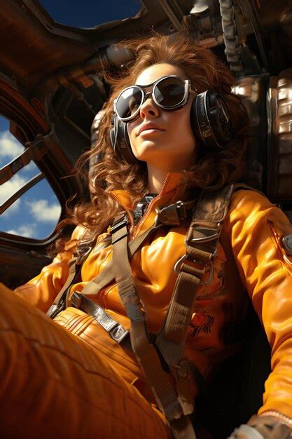 premium photo a woman in a pilots uniform