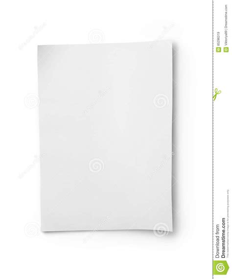 White Blank Sheet Of Paper Stock Image Image Of Correspondence 85296319