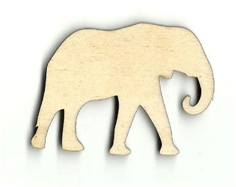 Elephant Laser Cut Out Engraved Unfinished Wood Shape Craft Etsy