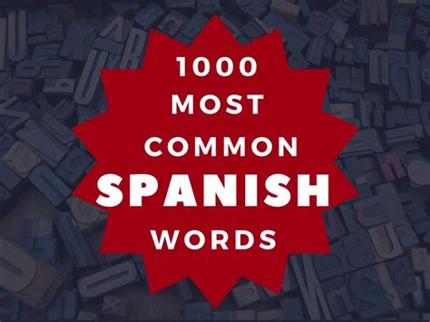 100 Most Common Spanish Words Happy Hour Spanish