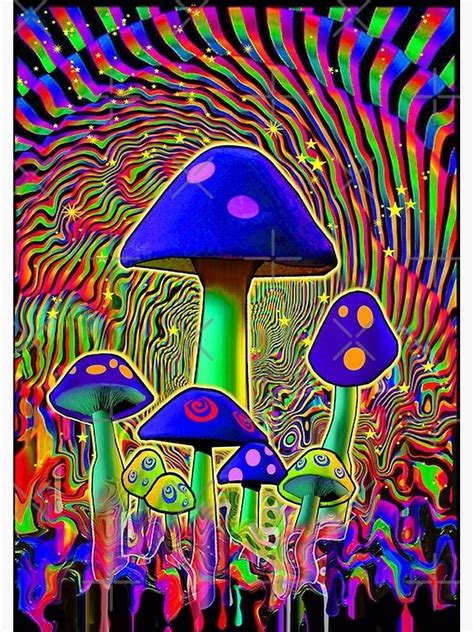 Mind Melt Mushrooms Black Light Poster By Trendira In 2021 Trippy