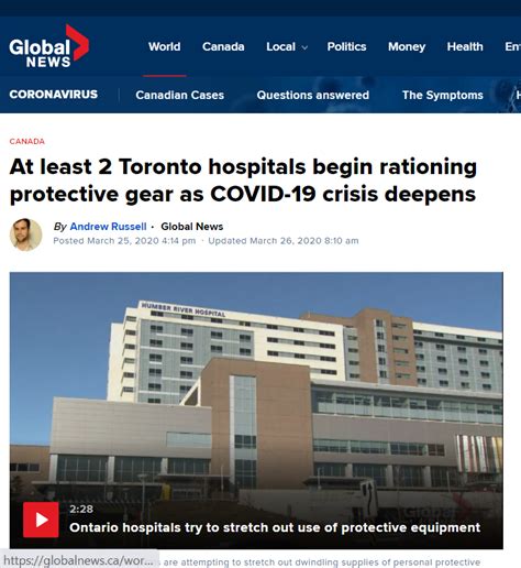At Least 2 Toronto Hospitals Begin Rationing Protective Gear As Covid