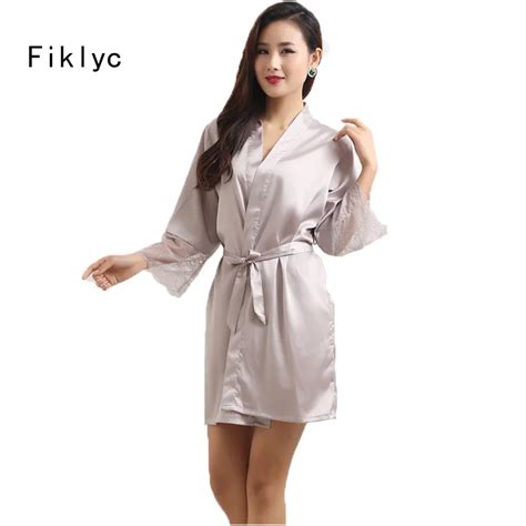 Buy Fiklyc Brand Mid Sleeve Sexy Women Nightwear Robes M L Xl Xxl Lace Faux