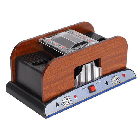 Tebru Wood Card Shuffler Automatic Battery Powered Playing Card