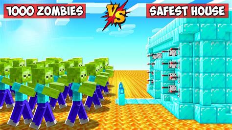 1000 Zombies Vs Best Defence Base In Minecraft Youtube