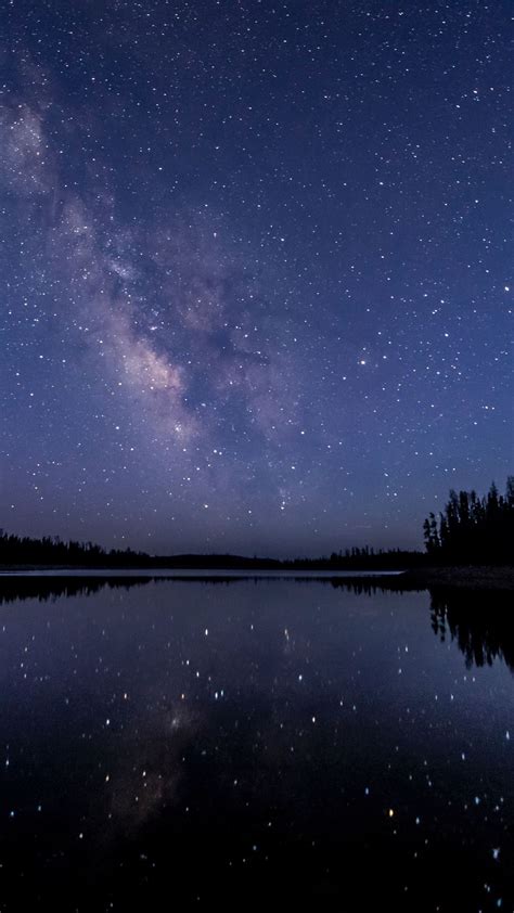 1080x1920 1080x1920 Milky Way Lake Reflection Stars Hd Nature