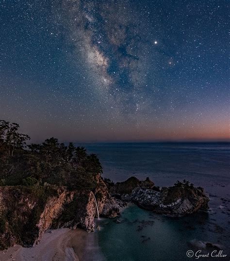 Milky Way Over Mcway Falls South Of Monterey California