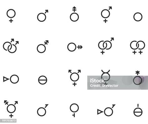 성별 기호 세트 성 평등에 대한 스톡 벡터 아트 및 기타 이미지 성 평등 성별 기호 성소수자 Istock