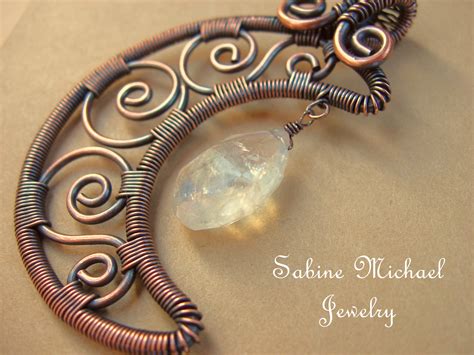 Wire Wrapped Filigree Crescent Moon Jewelry Making Journal
