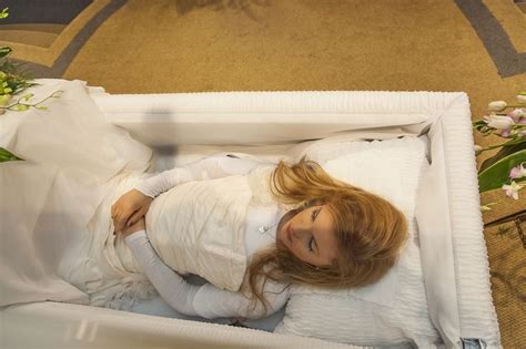 Liana Kotsura In Her Open Casket During Her Funeral Post Mortem