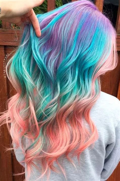 72 Unique Colorful Hair Dye Ideas For Teens Colorfulhair Hairstylesideas Mermaid Hair Color