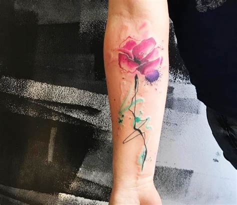 Flower Watercolor Tattoo By Steve Newman Post 17594
