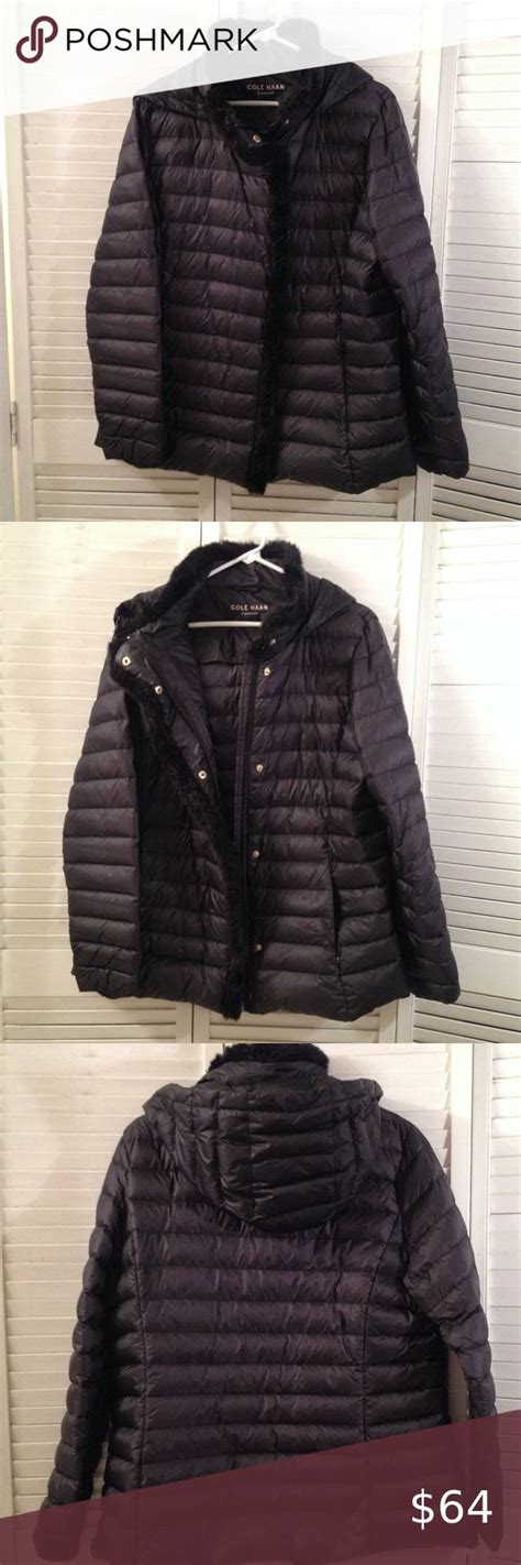 Cole Haan Signature Xl Black Puffer Jacket Coat Black Puffer High