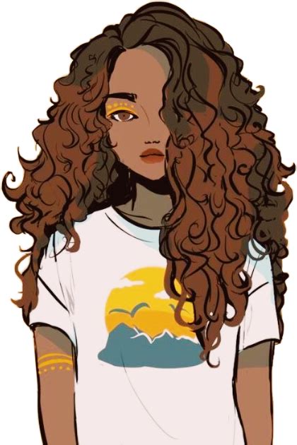 Aesthetic Curly Hair Girl Drawing Largest Wallpaper Portal