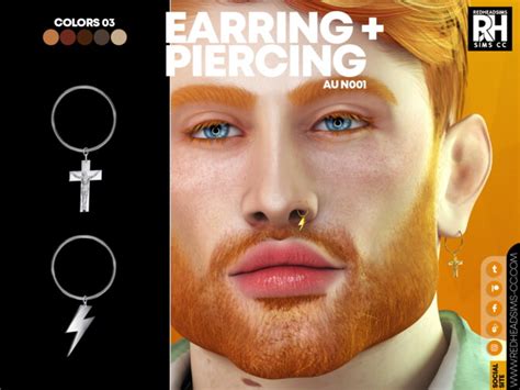 Au Earring Piercing N001 At Redheadsims Sims 4 Updates