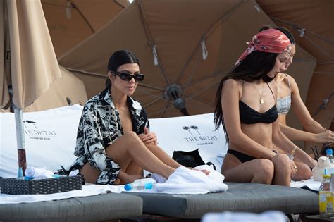 Kourtney Kendall And Bella Hadid Hit The Beach In Miami