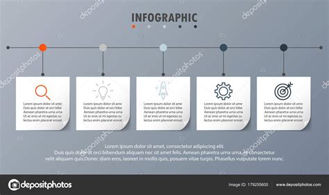 Infographic Concept Timeline Realistic Paper Steps Stock Vector Image