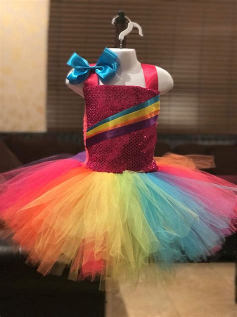 Jojo Siwa Tutu Set Rainbow Tutu Dress Jojo Halloween Etsy