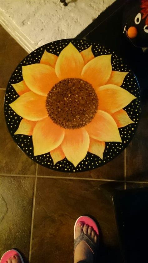 Sun Flower Table Sunflower Decor Painted Table Painting Table