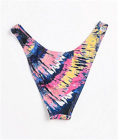 Damsel Jas Multi Tie Dye High Leg Bikini Bottom