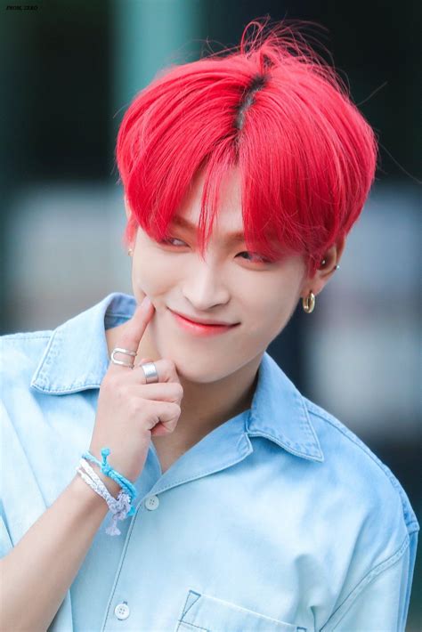 ↺d₁₂₇ Ga 📌 On Twitter Kim Hongjoong Red Hair Red And Blue