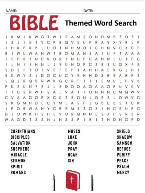 Printable Bible Characters Word Search Sheet 4 Free Download And