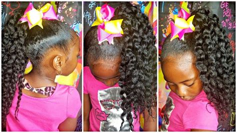 Braids and pony on top. Crochet Slick Ponytail | Children's Natural Hair - YouTube ...