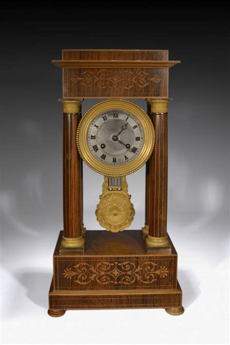 Antique French Empire Striking Portico Clock