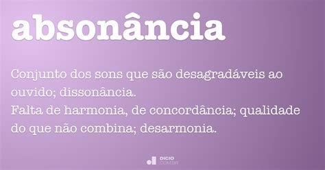 Absonância Dicio Dicionário Online de Português