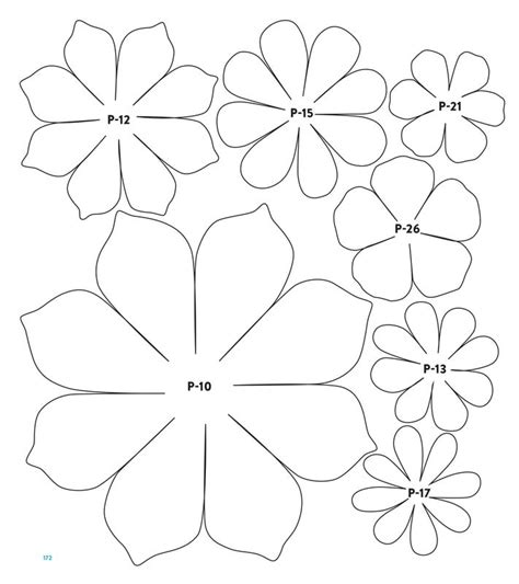Picture Paper Flower Patterns Paper Flower Template Paper Flowers Diy
