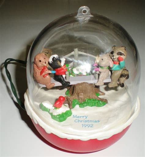 1992 Hallmark Christmas Ornament Forest Frolics Magic Lights And Motion