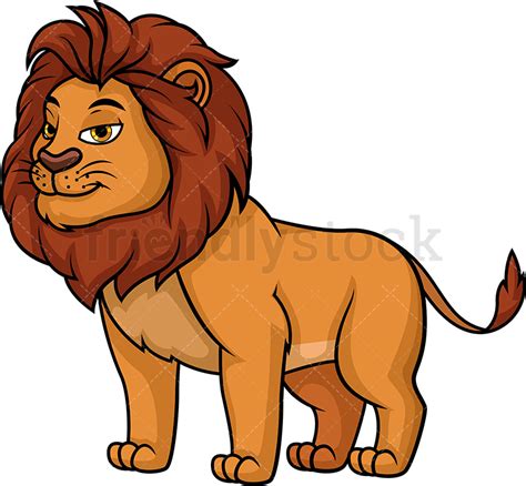 Wild Lion Cartoon Clipart Vector Friendlystock
