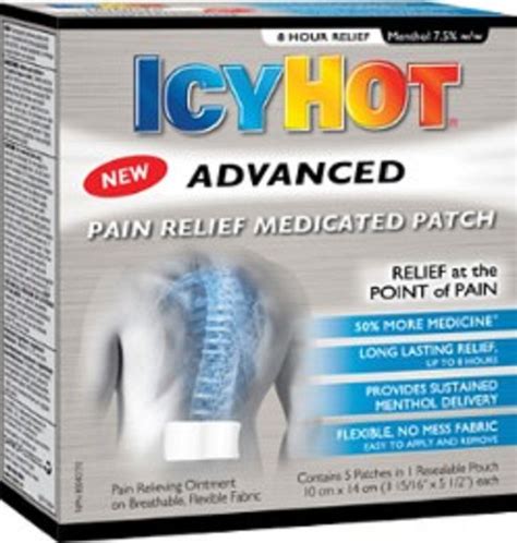 Icy Hot Advanced Pain Relief Medicated Patch Walmart Canada