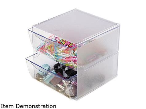 Deflect O 2 Drawer Cube Organizer Clear Plastic 6 X 6 X 7 725