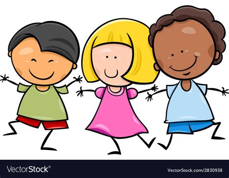 Multicultural Children Cartoon Royalty Free Vector Image