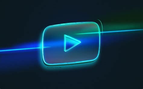 4k Free Download Youtube Logo Light Art Youtube Emblem Blue Light