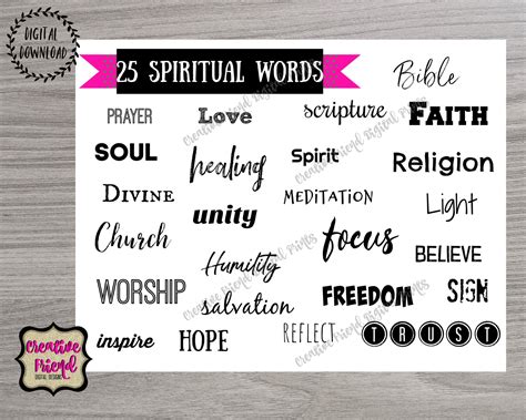 Vision Board Spiritual Words Printables 2022 Vision Etsy Spiritual