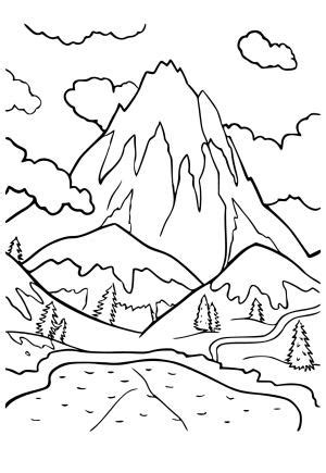 Dibujos e Imagenes Montaña para Colorear y Imprimir Gratis para Adultos