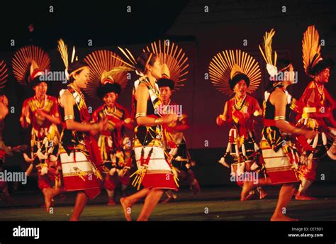 Indian Naga Women Dancing Folk Dance Nagaland North East India Stock