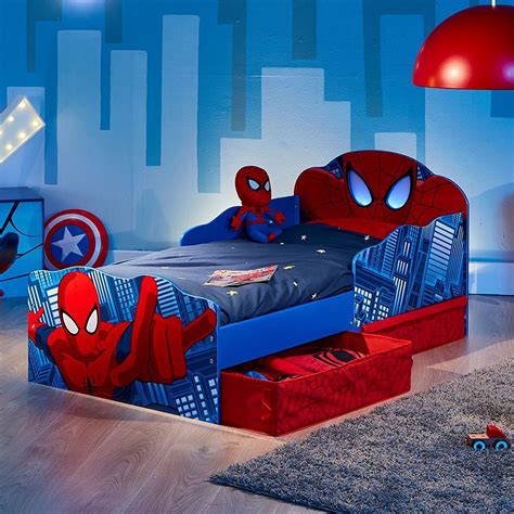 Spiderman Toddler Bed And Storage Mattress Options Boys Bedroom