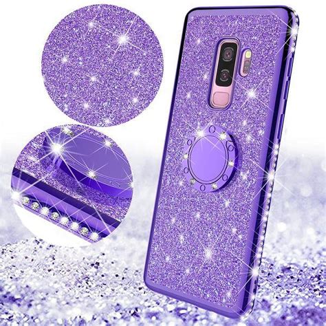 For Samsung Galaxy S9 Case Cute Glitter Ring Stand Phone Case Bling