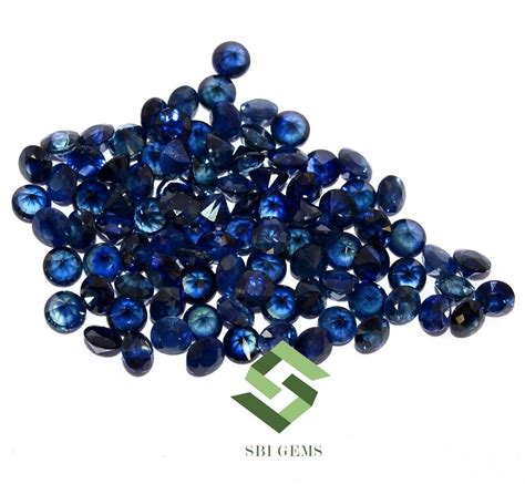 610 Cts Natural Blue Sapphire Round Diamond Cut 3 Mm Lot 40 Pcs Loose
