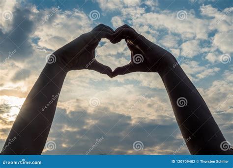 Hands Forming A Heart Spread The Love Stock Photo Image Of Human